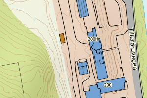 Kartbilde fra WMS-tjeneste av avviket