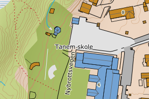 Kartbilde fra WMS-tjeneste av avviket