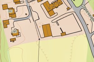 Kartbilde fra WMS-tjeneste av avviket