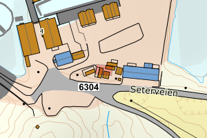 Kartbilde fra WMS-tjeneste av avviket