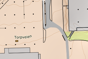 Kartbilde fra WMS-tjeneste av avviket