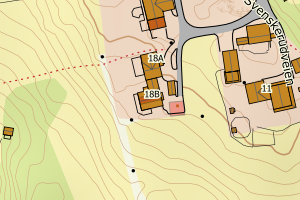 Kartbilde fra WMS-tjeneste av avviket