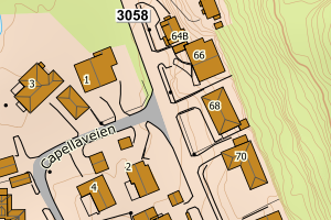 Kartbilde fra WMS-tjeneste av avviket