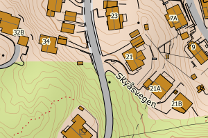 Kartbilde fra WMS-tjeneste av avviket