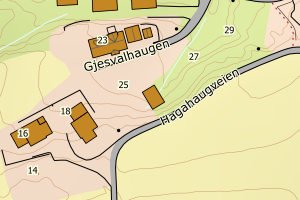 Kartbilde fra WMS-tjeneste av avviket