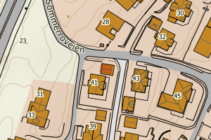 Kartbilde fra WMS-tjeneste av avviket