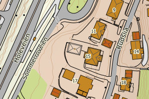 Kartbilde fra WMS-tjeneste av avviket