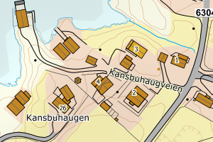 Kartbilde fra WMS-tjeneste av avviket