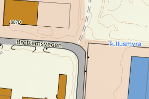 Kartbilde fra WMS-tjeneste av avviket