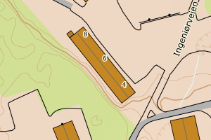 Kartbilde fra WMS-tjeneste av avviket