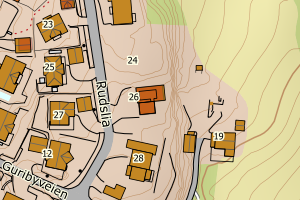 Kartbilde fra WMS-tjeneste av avviket