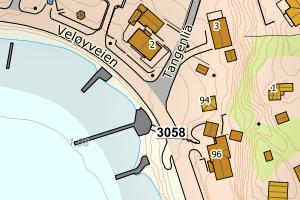 Kartbilde fra WMS-tjeneste av avviket