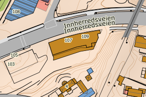 Kartbilde fra WMS-tjeneste av avviket