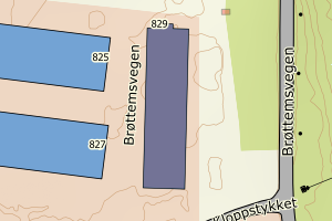 Kartbilde fra WMS-tjeneste av avviket