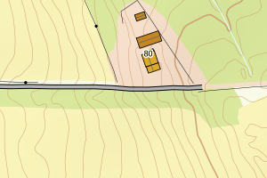 Kartbilde fra WMS-tjeneste av avviket