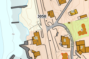 Kartbilde fra WMS-tjeneste av avviket