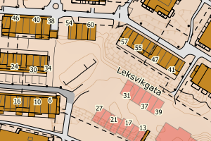 Kartbilde fra WMS-tjeneste av avviket