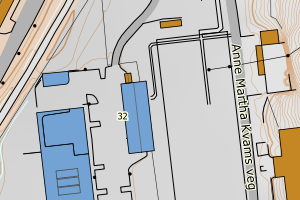 Kartbilde fra WMS-tjeneste av avviket