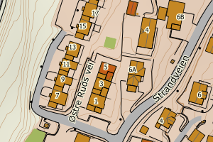 Kartbilde fra WMS-tjeneste av avviket