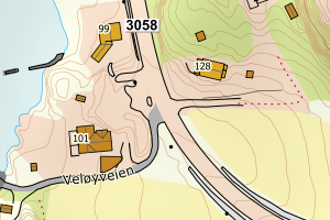 Kartbilde fra WMS-tjeneste av avviket