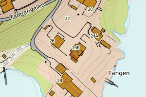 Kartbilde fra WMS-tjeneste av avviket