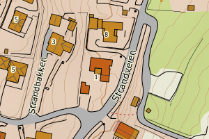 Kartbilde fra WMS-tjeneste av avviket