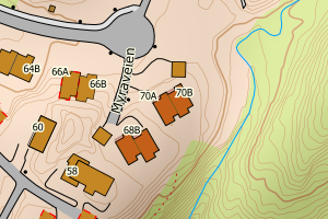 Kartbilde fra WMS-tjeneste av avviket