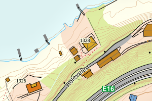 Kartbilde fra WMS-tjeneste av avviket