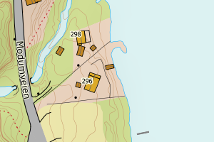 Kartbilde fra WMS-tjeneste av avviket