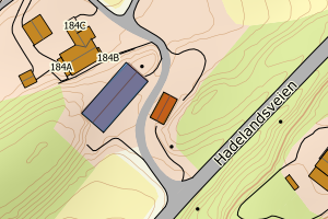 Kartbilde fra WMS-tjeneste av avviket