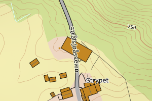 Kartbilde fra WMS-tjeneste av avviket