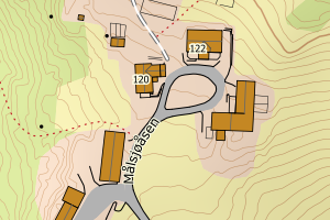 Kartbilde fra WMS-tjeneste av avviket