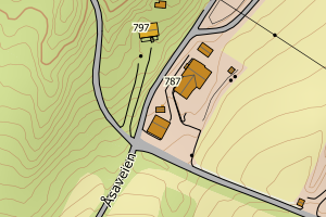 Kartbilde fra WMS-tjeneste av avviket