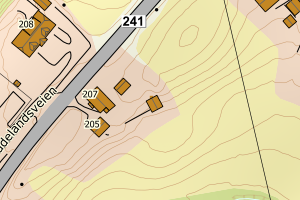 Kartbilde fra WMS-tjeneste av avviket