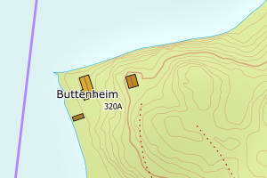 Kartbilde fra WMS-tjeneste av avviket