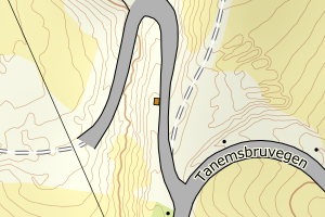 Kartbilde fra WMS-tjeneste av avviket