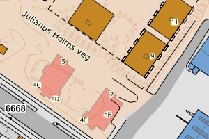 Kartbilde fra WMS-tjeneste av avviket