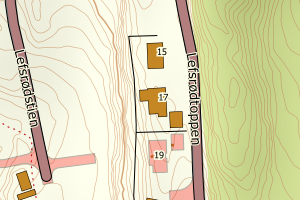 Kartbilde fra WMS-tjeneste av avviket