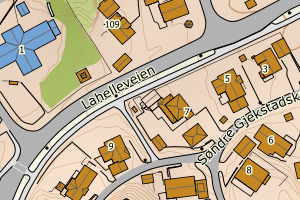 Kartbilde fra WMS-tjeneste av avviket