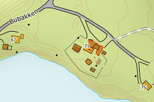 Kartbilde fra WMS-tjeneste av avviket