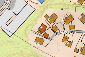 Kartbilde fra WMS-tjeneste av avviket