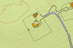 Kartbilde fra WMS-tjeneste av avviket