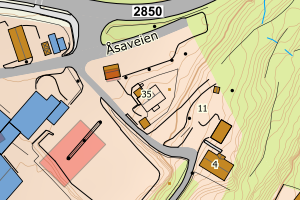 Kartbilde fra WMS-tjeneste av avviket