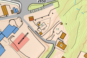 Kartbilde fra WMS-tjeneste av avviket