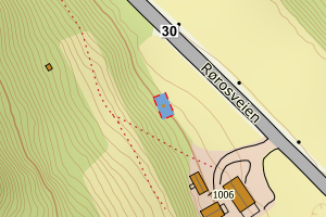 Kartbilde fra WMS-tjeneste av avviket