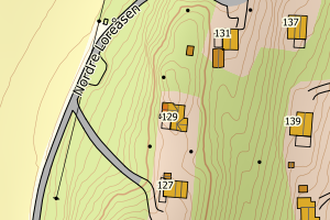 Kartbilde fra WMS-tjeneste av avviket