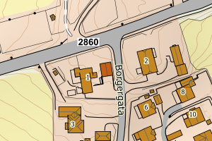 Kartbilde fra WMS-tjeneste av avviket