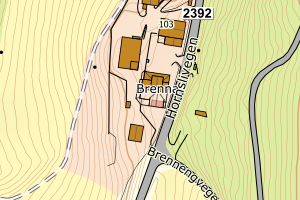 Kartbilde fra WMS-tjeneste av avviket