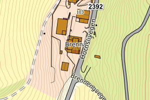 Kartbilde fra WMS-tjeneste av avviket