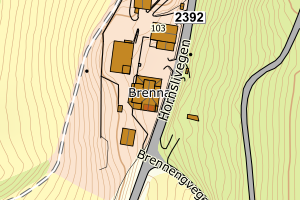 Kartbilde fra WMS-tjeneste av avviket